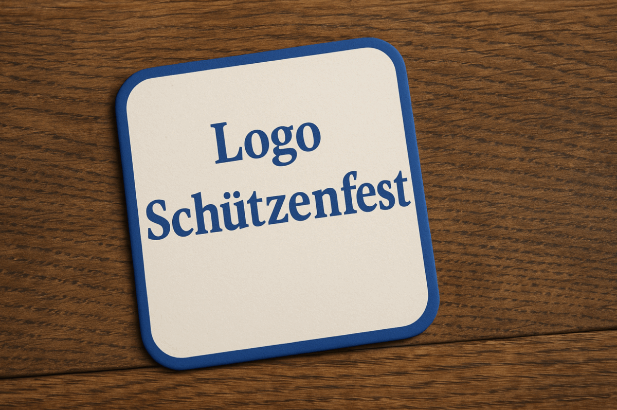 Bedruckte Bierdeckel mit Logo für Schützenfeste