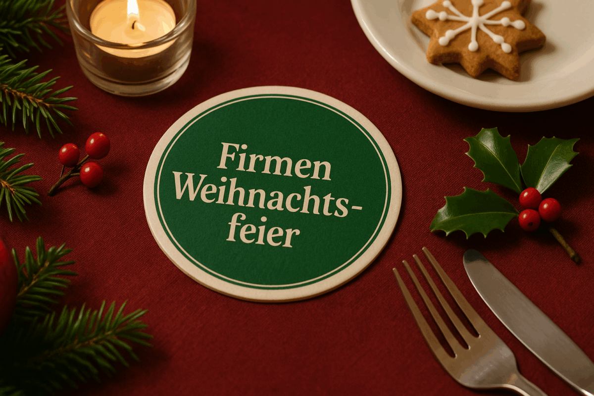 Bedruckte Bierdeckel für Weihnachtsfeier